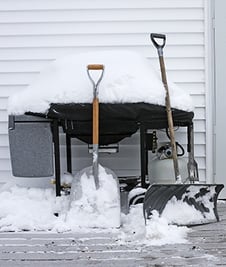 Thins such as snow shovels and prpane tanks are good to store in a vinyl shed.