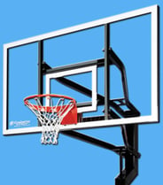 MVP serives basketball net and backboard. Consider the size backboard you need before buying a basketball system for your home.